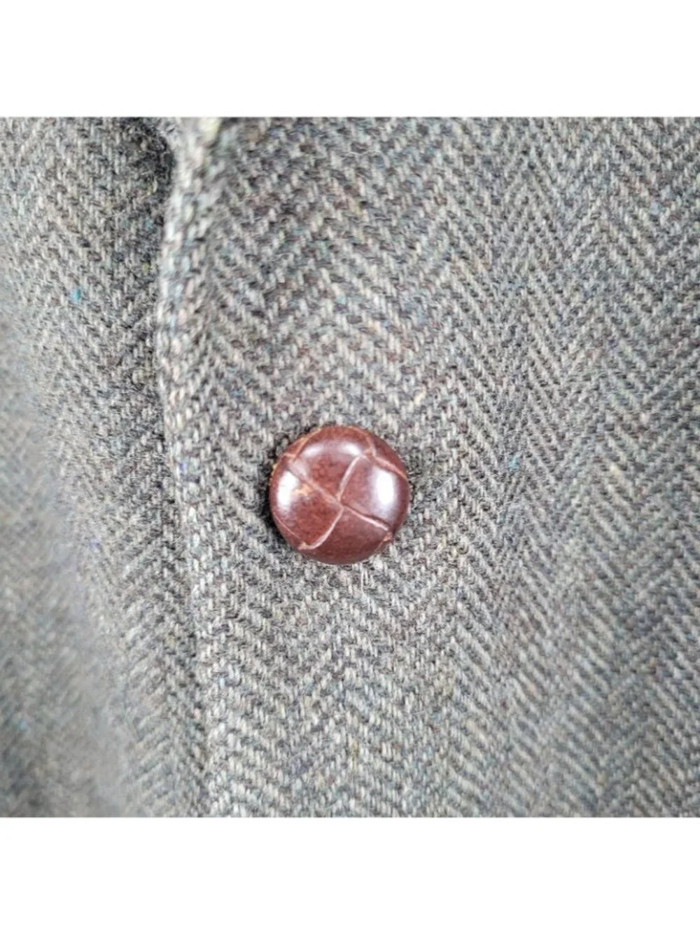 Deansgate Lambs Wool Herringbone Tweed 2 Brown Button Vented Suit Coat Size 46XL